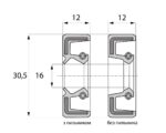 Сальник штока вибору передач КПП ВАЗ 2108-15, 16-30,5-12 (NBR) посилений